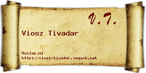 Viosz Tivadar névjegykártya